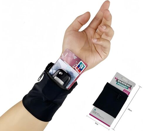 Sports Arm Sleeve Bag with Wrist Strap - Outdoor Running Cycling Fitness Phone Wallet Holder, Secure Sweatproof Storage in Kuwait