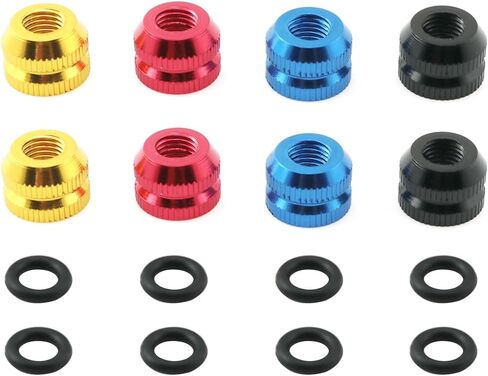 ZYAMY 8PCS Bicycle Tire Vacuum Nut Bicycle Inner Tire with O Ring Seal Road Mountain Bike Vacuum Tire Air Nut Inner Tire Valve 4 Colors for Folding Bicycle Tubular Air Nozzle in Kuwait