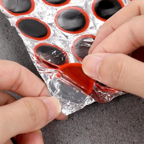 SUPVOX 48Pcs Glueless Bike Patch Kit, 30mm Self Adhesive Inner Tube Puncture Repair, Pre-Glued Rubber Patches for Road, Mountain and Commuter Bicycle in Kuwait