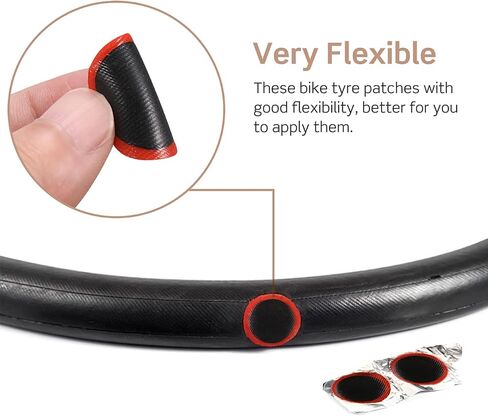 SUPVOX 48Pcs Glueless Bike Patch Kit, 30mm Self Adhesive Inner Tube Puncture Repair, Pre-Glued Rubber Patches for Road, Mountain and Commuter Bicycle in Kuwait