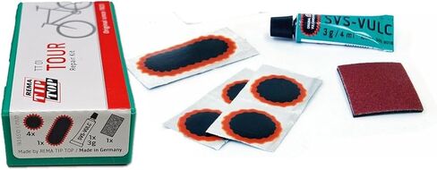 Rema TIP TOP TT01 Touring Bicycle Inner Tube Patch Repair Kit, Compact Vulcanizing Tire Repair Kit for Roadside and Shop Tube Repairs | cycling-tire-repair-kits in Kuwait