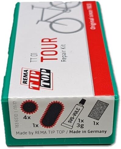 Rema TIP TOP TT01 Touring Bicycle Inner Tube Patch Repair Kit, Compact Vulcanizing Tire Repair Kit for Roadside and Shop Tube Repairs | cycling-tire-repair-kits in Kuwait