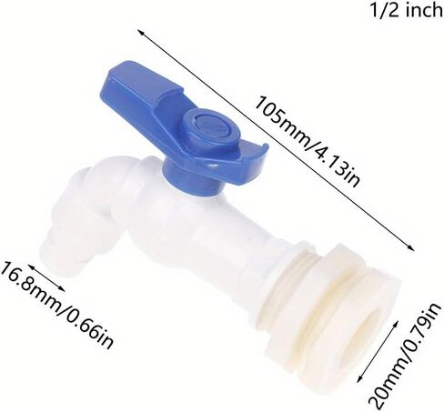 1/2 Inch Replacement Plastic Barrel Tap – Rain Water Tank Faucet, Garden Water Barrel Spout Valve for Rain Barrels in Kuwait