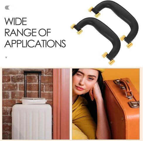 Yardwe 2pcs Replacement Luggage Handles for Suitcases and Toolboxes, Comfortable Pu Leather Grip with Plastic Base, Versatile and Stylish Design for Easy Carrying and DIY Installation in Kuwait