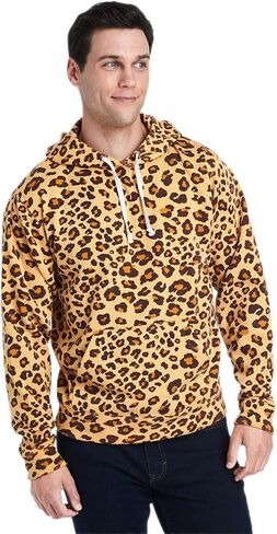 J. America Adult Triblend Pullover Fleece Hooded Sweatshirt M Leopard Triblend in Kuwait