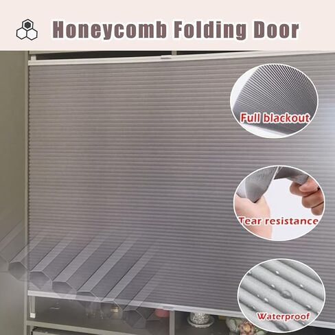 Folding Concertina Door Curtains, 20"-40" Sliding Privacy Screen for Cabinets & Shelves, Versatile Divider for Home & Office Use (50x50cm) - Stylish & Functional in Kuwait