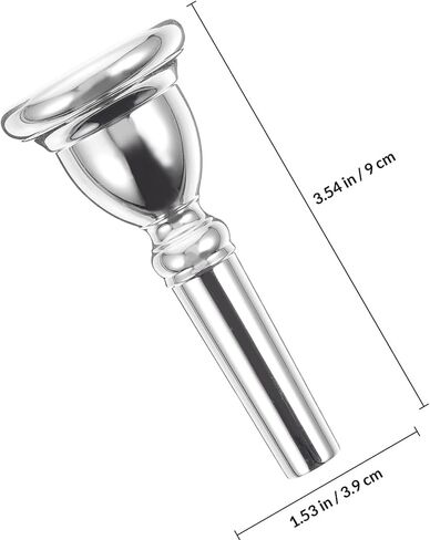 Toyvian Replacement Euphonium Mouthpiece Copper with Silver Plating, Baritone Euphonium Accessory for Brass Instruments, Musical Instrument Supply for Performance and Practice in Kuwait