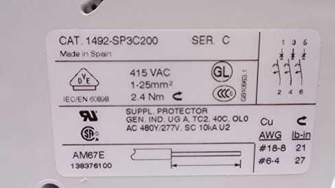 MRO الصناعية 1492-SP3C200 SER. C 20A 415VAC NSNP-OEM in Kuwait
