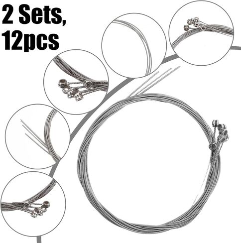 12 PCS Guitar Strings Electric 2 Full Sets Guitar Strings | Electric 6 String Set Steel Core Guitars String Including E-1st B-2nd G-3rd D-4th A-5th E-6th in Kuwait