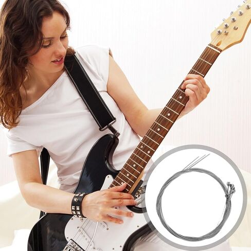 12 PCS Guitar Strings Electric 2 Full Sets Guitar Strings | Electric 6 String Set Steel Core Guitars String Including E-1st B-2nd G-3rd D-4th A-5th E-6th in Kuwait