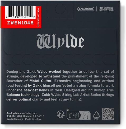 Dunlop ZWEN1046 Zakk Wylde String Lab سلاسل جيتار كهربائي 10-46 (3 عبوات) in Kuwait