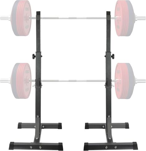 Adjustable Squat Rack Standard 550LBS Capacity 40-66 Inch Solid Steel Squat Stands Barbell Free-press Bench Home Gym Portable Dumbbell Racks Stands in Kuwait