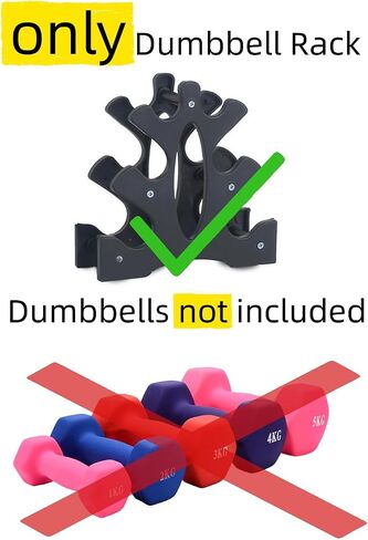 FLEXMAN Small Dumbbell Rack, 23X22.5X8.5cm 3 Tier Weight Holder, Strength Training Triangular Dumbbell Rack Stand for Gyms, Home Exercise Workouts（Dumbbells not included） in Kuwait