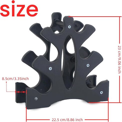 FLEXMAN Small Dumbbell Rack, 23X22.5X8.5cm 3 Tier Weight Holder, Strength Training Triangular Dumbbell Rack Stand for Gyms, Home Exercise Workouts（Dumbbells not included） in Kuwait