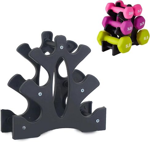 FLEXMAN Small Dumbbell Rack, 23X22.5X8.5cm 3 Tier Weight Holder, Strength Training Triangular Dumbbell Rack Stand for Gyms, Home Exercise Workouts（Dumbbells not included） in Kuwait