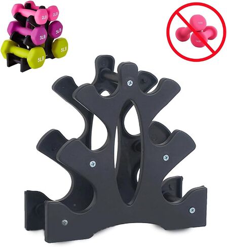 FLEXMAN Small Dumbbell Rack, 23X22.5X8.5cm 3 Tier Weight Holder, Strength Training Triangular Dumbbell Rack Stand for Gyms, Home Exercise Workouts（Dumbbells not included） in Kuwait