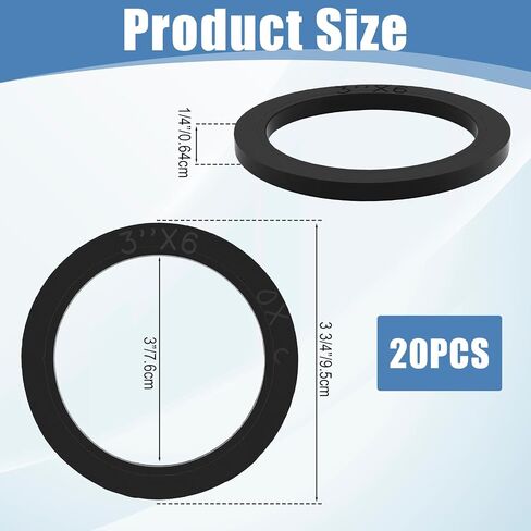 20 Pack 3 Inch Camlock Gasket Fitting, Heavy Duty Nitrile Rubber Hose Gasket Seal Washer for Female Coupler Cam Groove Replacement in Kuwait