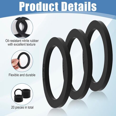 20 Pack 3 Inch Camlock Gasket Fitting, Heavy Duty Nitrile Rubber Hose Gasket Seal Washer for Female Coupler Cam Groove Replacement in Kuwait