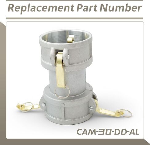DD3030 الألومنيوم نوع DD كام ومقرنة بكرة الأخدود لتوصيل الخراطيم والأنابيب، 3 بوصة Camlock أنثى x 3 بوصة Camlock أنثى، 125PSI محول تركيب موصل استبدال CAM-30-DD-AL in Kuwait