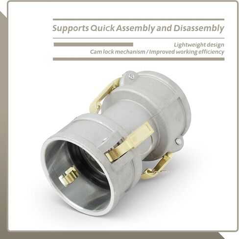 DD3030 الألومنيوم نوع DD كام ومقرنة بكرة الأخدود لتوصيل الخراطيم والأنابيب، 3 بوصة Camlock أنثى x 3 بوصة Camlock أنثى، 125PSI محول تركيب موصل استبدال CAM-30-DD-AL in Kuwait