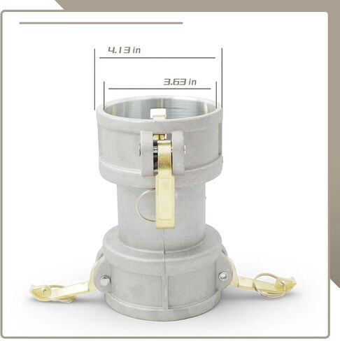 DD3030 الألومنيوم نوع DD كام ومقرنة بكرة الأخدود لتوصيل الخراطيم والأنابيب، 3 بوصة Camlock أنثى x 3 بوصة Camlock أنثى، 125PSI محول تركيب موصل استبدال CAM-30-DD-AL in Kuwait