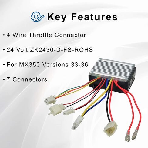 وحدة التحكم في Alveytech ZK2430-D-FS لـ Razor MX350/MX400 (V33+)-للإصدارات 33+ فقط ، وحدة تحكم بديلة للدراجة الصواريخ الكهربائية ، الدراجة ، الدراجة الأوساخ ، دراجة جيب ، ديي بسيطة in Kuwait