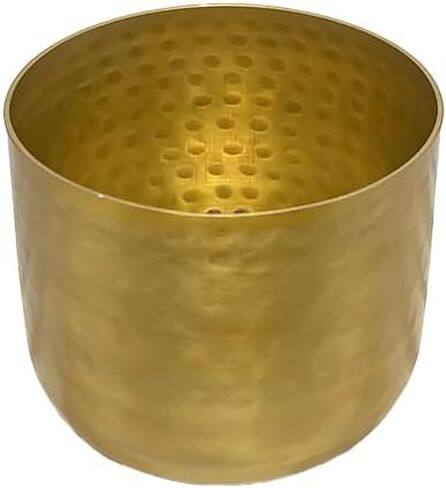 Serene Spaces Living Antique Brass Look Gold Hammered Pots: Stylish Indoor Planter, Decorative Accent for Potted Plants, Gold Flower Vase - Perfect for Weddings or Centerpieces, Medium in Saudi Arabia