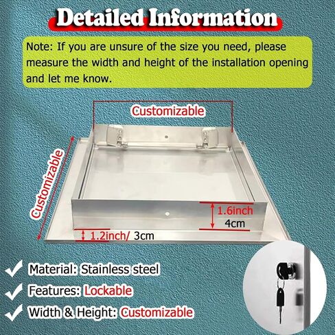 Lockable Steel Plumbing Hatch Door - Waterproof Access Panel for Walls, Customizable Size, Ideal for Easy Maintenance and Hidden Access, Durable and Secure in Kuwait