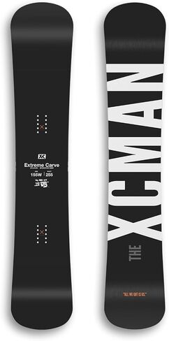 XCMAN Black WFB Freeride All-Mountain Snowboard, Directional Twin Shape, Hybrid Camber Profile, All-Terrain Carving Board for Beginners to Advanced Riders in Kuwait