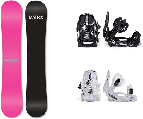 Matrix | Stiletto | Adult Positive Camber All-Mountain Riding Snowboard - Pink | with M8trix PH611 Bindings in Kuwait