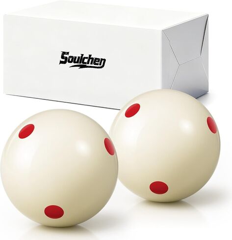 Soulchen 2 Pcs Billiards Cue Ball Snooker Pool Cue Ball 2-1/16" Professional Training for Billiard Pool Table in Kuwait