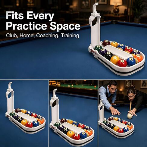 THOUSAND SUNNY Billiards and Snooker Training Rack, Pool Training Aids Equipment for Billiards Clubs Holds 15 Balls in Kuwait