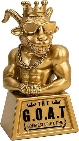 جائزة Goat Trophy - جائزة G.O.A.T من الراتنج المضحكة مقاس 7 بوصات لبطل كرة القدم الخيالي، وأفضل لاعب في المكتب، وهدية زملاء العمل، وكأس المكتب الأعظم على الإطلاق وهدايا الكمامة للرجال والأصدقاء in Kuwait