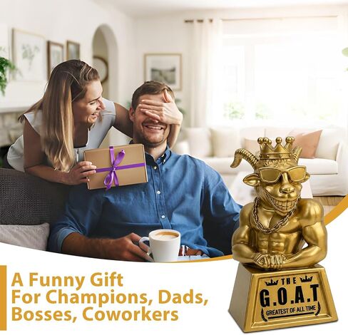 جائزة Goat Trophy - جائزة G.O.A.T من الراتنج المضحكة مقاس 7 بوصات لبطل كرة القدم الخيالي، وأفضل لاعب في المكتب، وهدية زملاء العمل، وكأس المكتب الأعظم على الإطلاق وهدايا الكمامة للرجال والأصدقاء in Kuwait