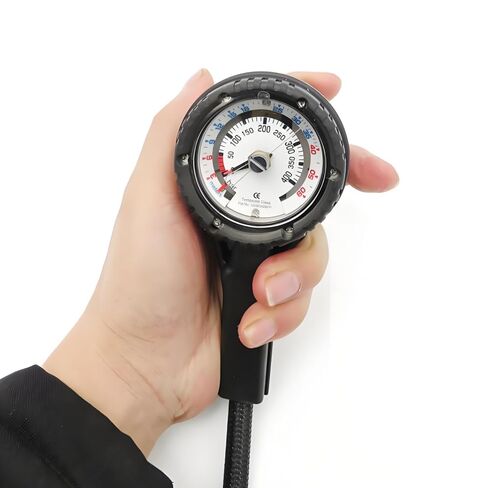 Luminous Pressure Depth Gauge Compact Design Combined Dive Gauge Waterproof Water Sports Gear in Kuwait