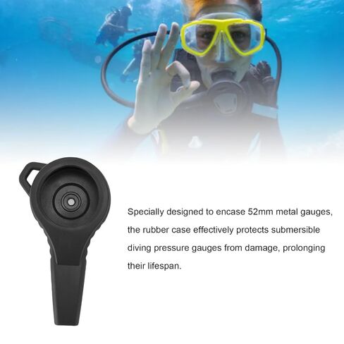 Diving Pressure Gauge Case EPDM Rubber Scuba Protector Submersible Gauge 52mm (Black) in Kuwait