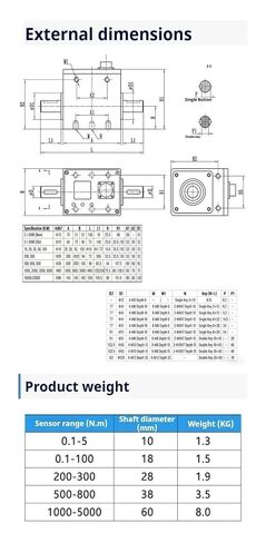 Dynamic Rotary Torque Sensor DYN200 0-0.5NM for Motor Power Measurement(DYN200 0-0.5NM) in Kuwait