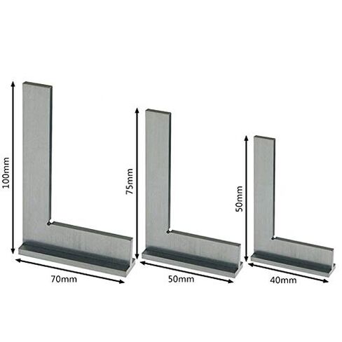 مجموعة مهندس زاوية قائمة 90 درجة مربعة مع مقعد مسطرة صلبة أرضية من الفولاذ 50x40/75x50/100x70 مللي متر جديد in Kuwait