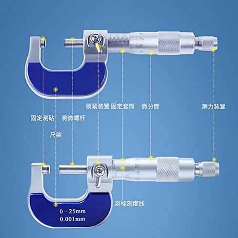 Syntek Micrometer 0-25.4mm 1inch Range 0.01 mm Diameter Industrial Wall Thickness Measuring High Precision Metal Measure Gauge in Saudi Arabia