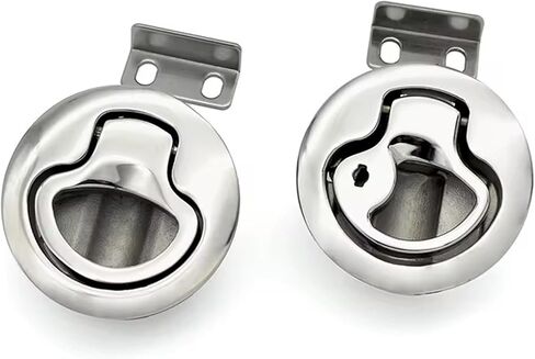 Stainless Steel Round Lock Pull Ring Handle Cam Fittings Flush Slam Latch for RV Yacht Camper Deck 1Pcs in Kuwait
