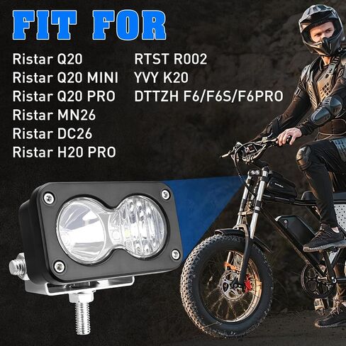 Ebike ترقية المصباح ل Ridstar Q20 6500K 20 واط مشرق إضاءة مقاومة للماء ل Baja Ridstar Q20 لايت Q20 برو Q20 MINI 3 دبوس العالمي 12 فولت-60 فولت in Kuwait