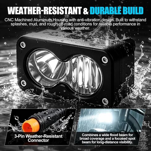 مصباح أمامي LED متوافق مع Ridstar Q20 Ebike، 3 Pin 20W 6500K ضوء أمامي مقاوم للماء، 12V-60V التوصيل والتشغيل in Kuwait