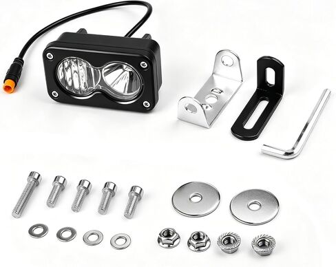 مصباح أمامي LED متوافق مع Ridstar Q20 Ebike، 3 Pin 20W 6500K ضوء أمامي مقاوم للماء، 12V-60V التوصيل والتشغيل in Kuwait