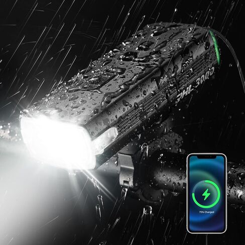 ROCKBROS Bike Lights 10000mAh USB-C Rechargeable Bike Lights for Night riding-3000 Lumens Bright Bicycle Lights-Over 24 Hours Runtime - IPX6 Waterproof Bike Headlight in Kuwait