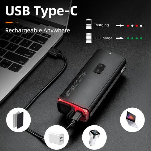 ROCKBROS Bike Lights 10000mAh USB-C Rechargeable Bike Lights for Night riding-3000 Lumens Bright Bicycle Lights-Over 24 Hours Runtime - IPX6 Waterproof Bike Headlight in Kuwait