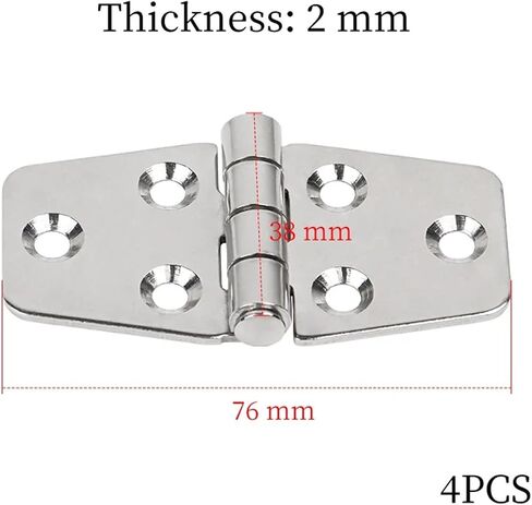 Door Hinges Stainless Steel Hinge Window Hardware 76 * 38mm 4Pcs in Kuwait