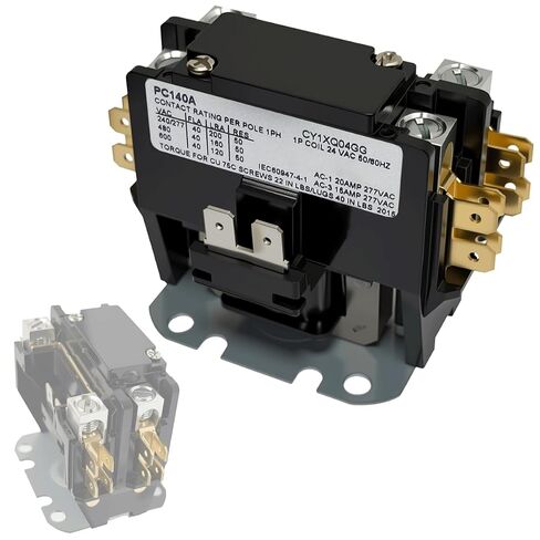 PC140A 1 Pole 40 Amps 24 Volts Coil HVAC Contactor, FL 40A RES 50A 24V 1P Single One Pole A/C Contactor, AC Definite Purpose Contactor for Air Conditioner Condenser Compressor Heat Pump Water Heater in Saudi Arabia
