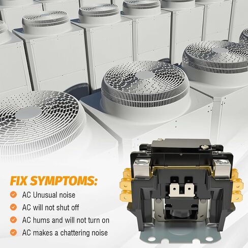 PC140A 1 Pole 40 Amps 24 Volts Coil HVAC Contactor, FL 40A RES 50A 24V 1P Single One Pole A/C Contactor, AC Definite Purpose Contactor for Air Conditioner Condenser Compressor Heat Pump Water Heater in Saudi Arabia