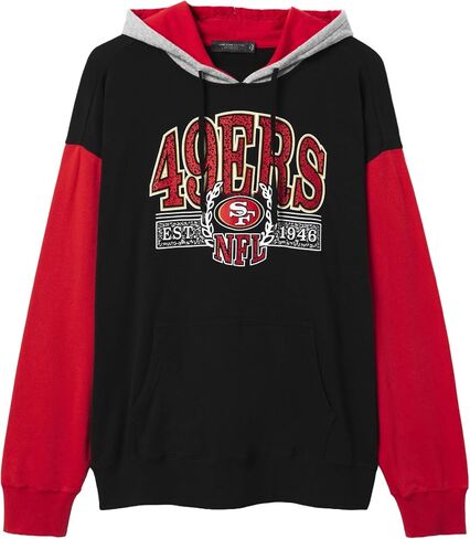 Junk Food NFL Mens San Francisco 49ers Tri Color Block Hoodie Sweatshirt - Signature Series in Kuwait