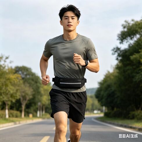 Slim Running Phone Holder Men, Reflective Large Adjustable No-Bounce Running Belt for Men Traveling,Exercise,Sport,Fitness,Lightweight Running Pouch for Jogging,Cycling,Hiking,Workout in Kuwait